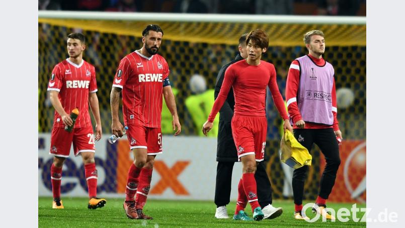 Die Kölner gehen enttäuscht vom Platz: Bei BATE Borissow kassierte das Bundesliga-Schlusslicht im dritten Europa-League-Gruppenspiel mit 0:1 die dritte Niederlage.	Bild: Federico Gambarini/dpa