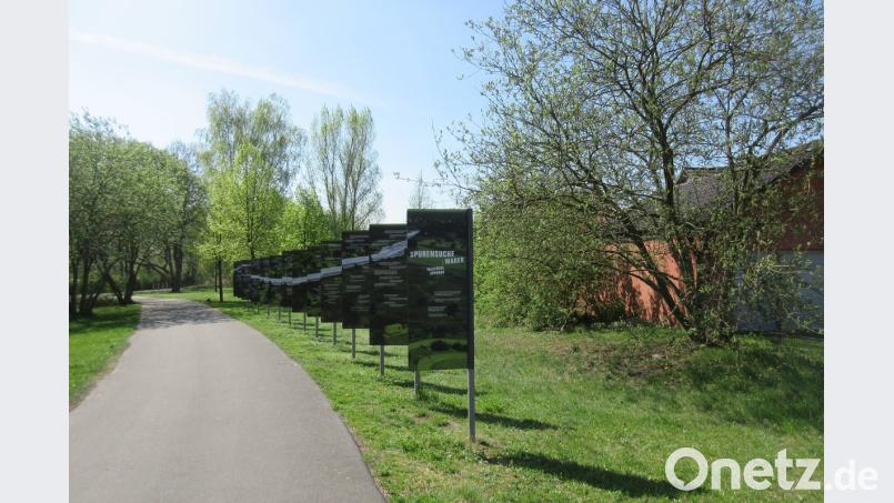 Der Spurensuche dienen abwechslungsreich gestaltete Tafeln entlang des gesamten Weges.