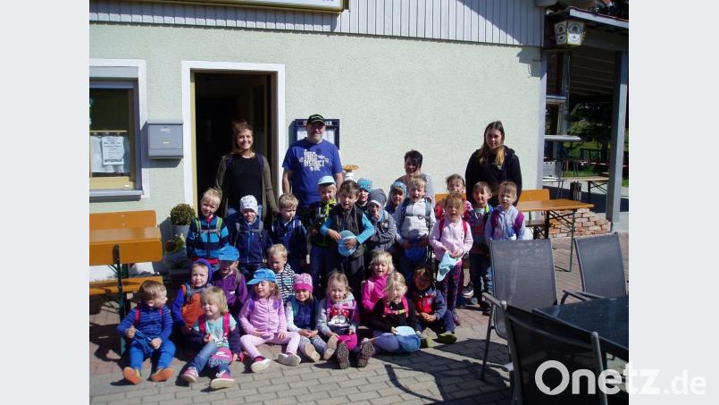 Viel erlebt hat die Delfin-Gruppe des Kinderhauses Mobile auf einer Waldwanderung.  	Bild: ak