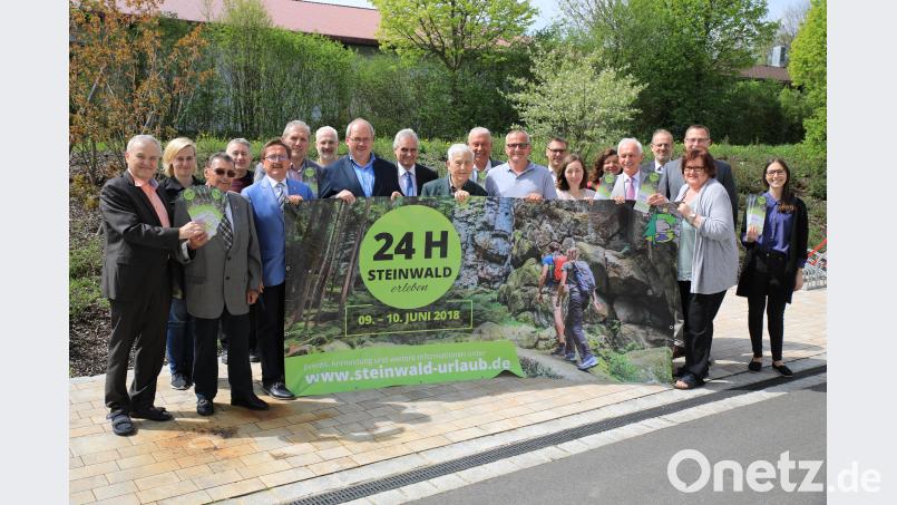 Die Bürgermeister der Steinwald-Allianz präsentieren das Programm für die zweite Auflage der Aktion „24 Stunden Steinwald“ erleben. exb