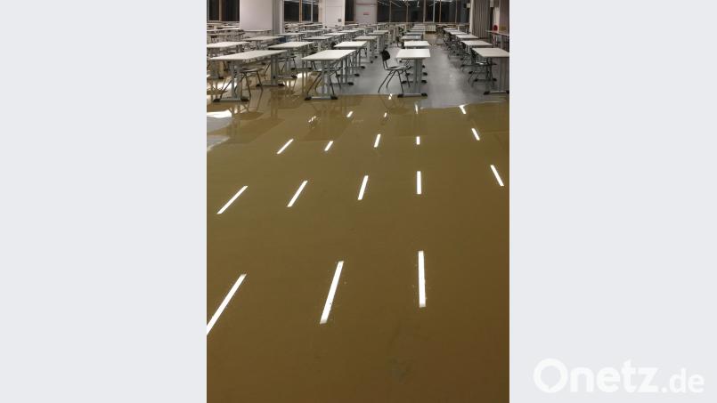 Heizungsraum, Mehrzweckraum und Nebenräume waren im Stiftland-Gymnasium überflutet. exb