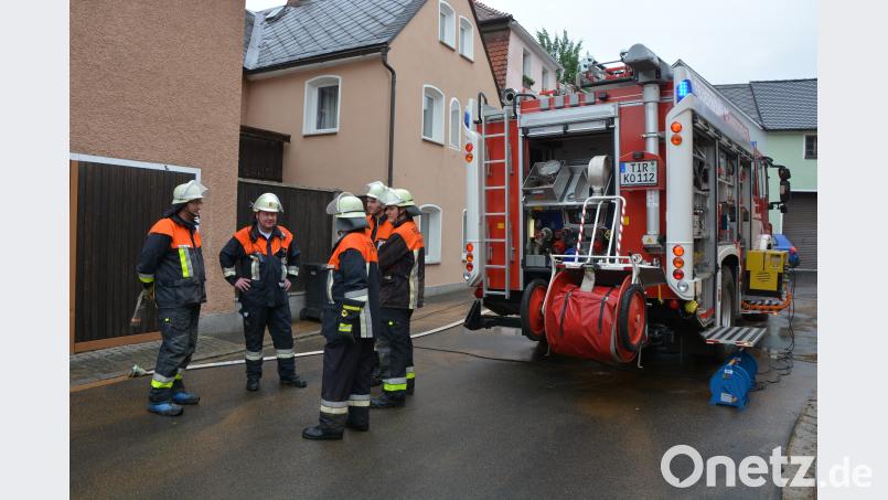 Einsatzbesprechung der Konnersreuther Feuerwehr. jr