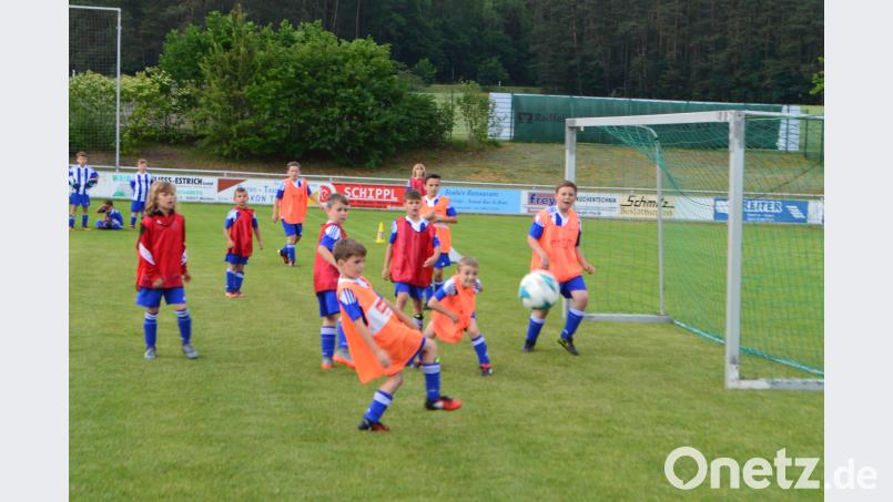 Viel Spaß hatten die 46 Kinder und Jugendlichen des Fußballcamps bei unterschiedlichen Trainingsspielen, Geschicklichkeitsübungen und Wettbewerben. Mayer, Doris [MYD]
