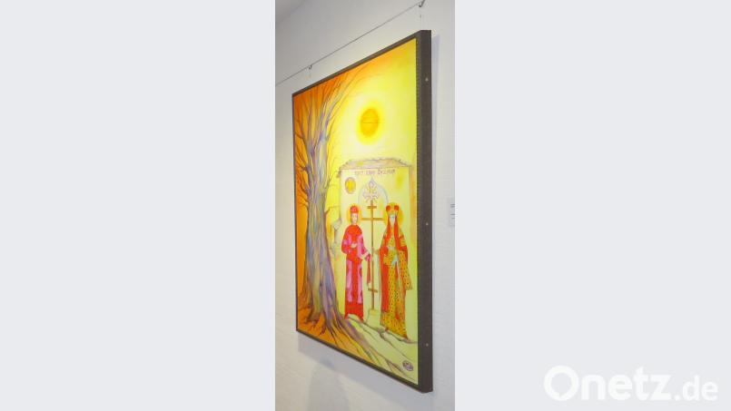 Ikonenmaler Tom Brankovic bringt mit seinem Werk die legendäre griechische Mönchsinsel Athos ins Kunsthaus. ubb