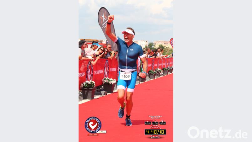 Stephan Pollert beim Zieleinlauf. exb