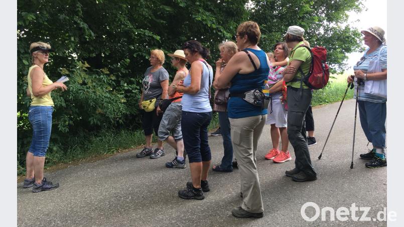 Unter Anleitung von Arina Schultes (links) machte sich die Gruppe auf, um die Schätze der Natur zu entdecken. Nicht in versteckten Nischen, sondern direkt am Wegesrand fanden die Teilnehmer unbemerkte gewachsene Schätze. lep