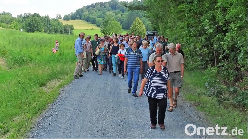 Viel zu erkunden: Dr. Markus Strauß von der Stiftung Essbare Wildpflanzenparks (Mitte) führte interessierte Gäste über den ersten Teil des Pfades. hl