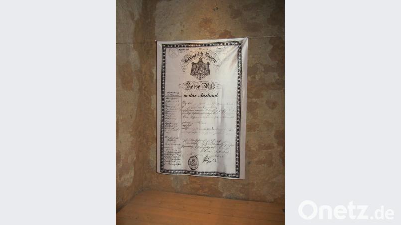 Der historische Beweis der Rückkehr: Elias Peißners 1855 in Vilseck ausgestellter Reisepass. Anke Schäfer