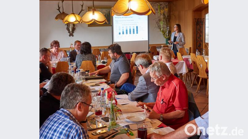 Dr. Bettina Williger stellt die Befragungsergebnisse in der Steinwald-Allianz vor. exb