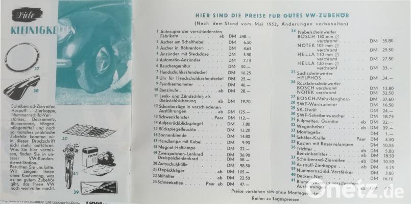 Eine Preisliste hat Gary Mirwald auch noch. exb