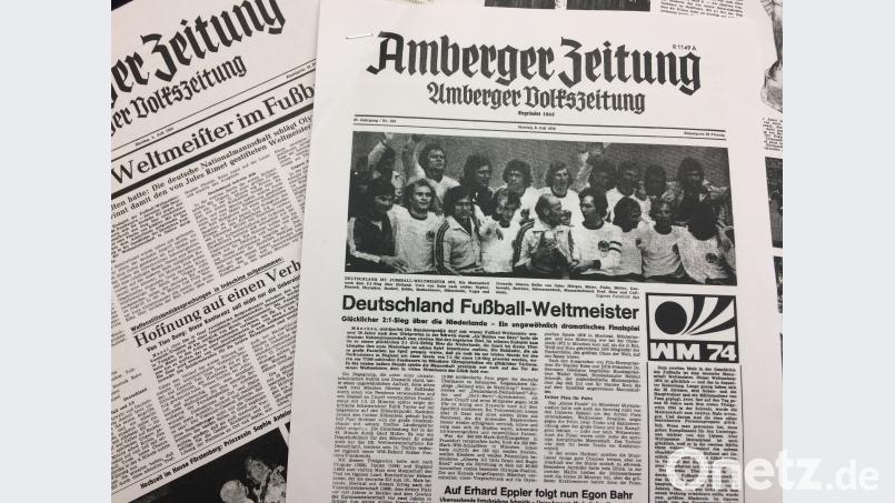 Am Montag, 8. Juli, 1974 titelt die Amberger Zeitung: &quot;Deutschland Fußball-Weltmeister&quot;. In Amberg werden auf einem Sommerfest an diesem Wochenende zehn Farbfernsehgeräte aufgestellt. Mußemann, Andrea [ROA]