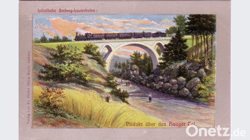 So sah die Haager-Tal-Brücke aus, als die Eisenbahnlinie Amberg - Lauterhofen noch in Betrieb war schß