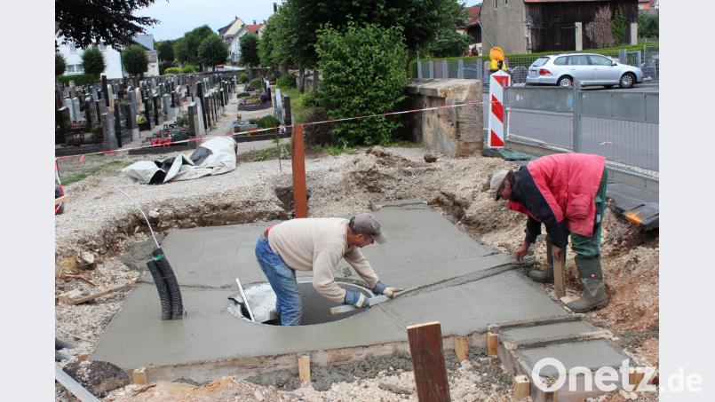 Die Arbeiten am Fundament der Friedhofstoilette sind inzwischen abgeschlossen. cs