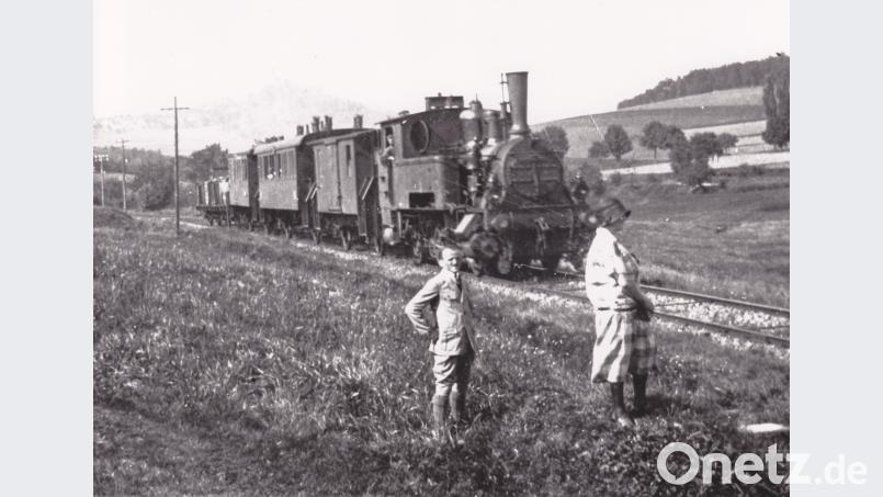 Der "Oberviechtacher Bockl" bei der Knaumühle: Die Lokomotive der Gattung D XI zieht Personen-, Stückgut- und Güterwagen. lg