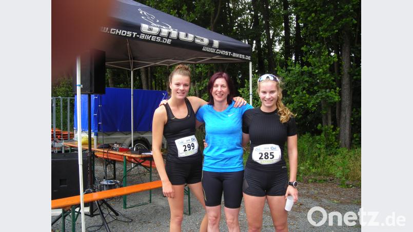 Beim Johannislauf hatten bei den Frauen Christina Schopper, Heike Moller und Frederike Uschold (von links) die schnellsten Zeiten. eib
