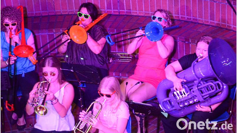 &quot;Pink Panther&quot; mit Sonnenbrillen und bunten Blasinstrumenten. Helmut.Kunz