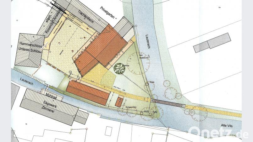 Mit einem Steg über den Lauterach-Arm soll eine zweite Anbindung zum Hammerschlossareal erfolgen. Der Marktrat beschloss die Planungen in Auftrag zu geben. bö