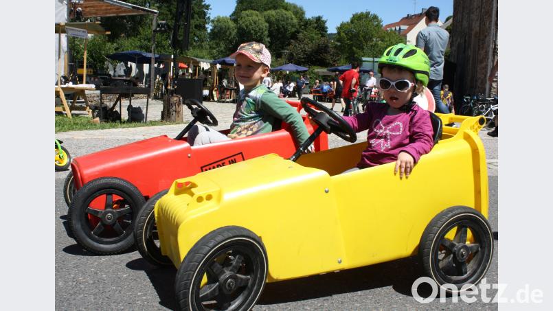 Tylia und Daniel erwiesen sich als unermüdliche Seifenkistlfahrer. eib