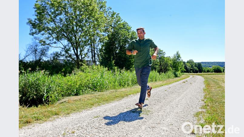 Der Firmenlauf-Organisator Sven Hindl testet schon mal die Strecke. Der Startschuss fällt am Mittwoch, 11. Juli, um 18.30 Uhr. Hartl