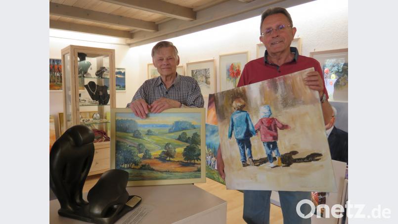 Im Atelier Pietschmann zeigen Hartmut Zimmermann (nicht im Bild), Herbert Bässler und Hans-Günther Pietschmann (von links) während der Dauer des Nordgautags einen Querschnitt ihrer Schaffenskraft. Nur selten gibt es derart viel gute Kunst von renommierten Künstlern direkt am Wirkungsort zu erleben. ubb
