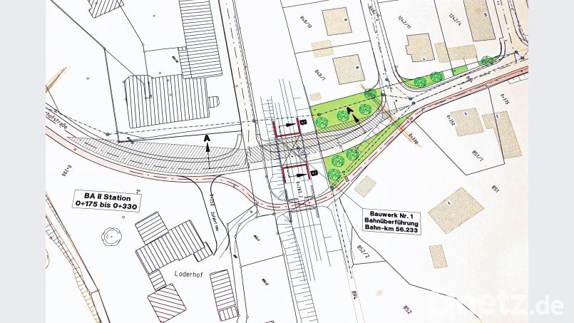 Die aus dem Jahr 2003 stammende Planzeichnung zum Neubau der Bahnunterführung am Hitzelmühlweg. Repro: Andreas Royer