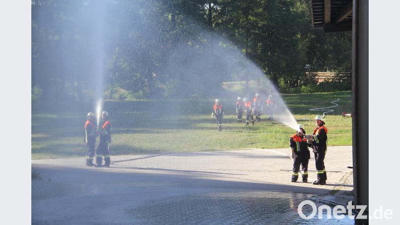 Zusätzliches Löschwasser förderte die Feuerwehr Rottendorf aus der Murach zum Anwesen Pirzer. boj