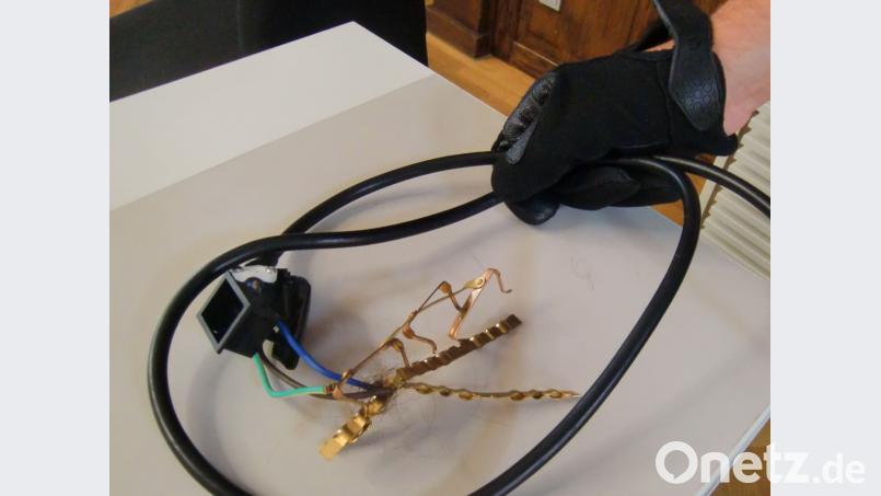 So sieht die Steckdosenleiste aus, mit der der Verurteilte zugeschlagen hat. Von der Leiste ist nicht mehr viel zu sehen. Wolfgang Houschka