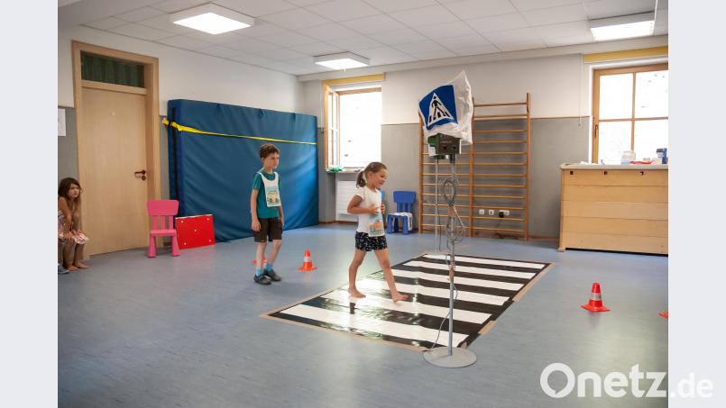 Die Kinder des Kindergartens St.Angelus hatten viel Spaß am Verkehrstraining cfd