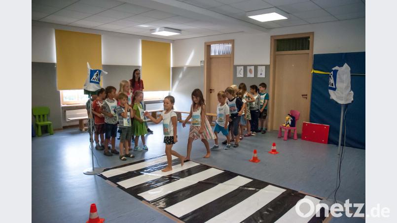 Die Kinder des Kindergartens St.Angelus hatten viel Spaß am Verkehrstraining cfd