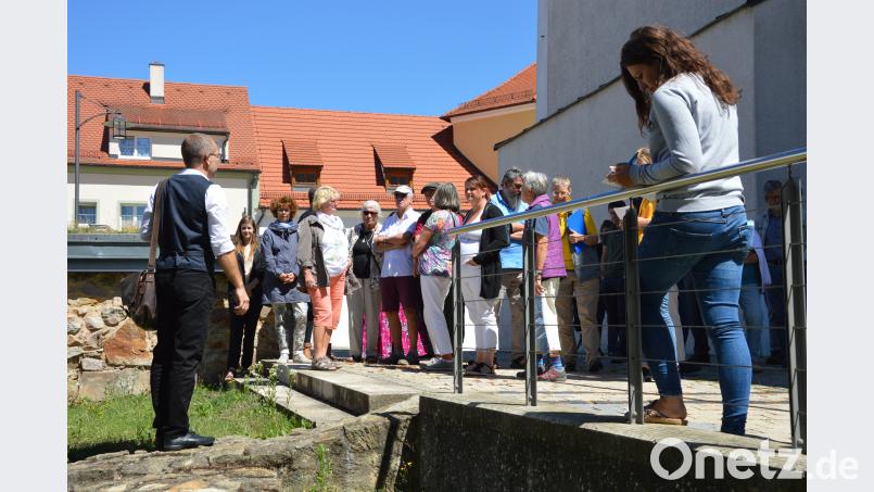 Den Teilnehmern der Landkreisfahrt berichtete Dr. Christoph Steinmann von den Ausgrabungen am Schloss Pfreimd. exb