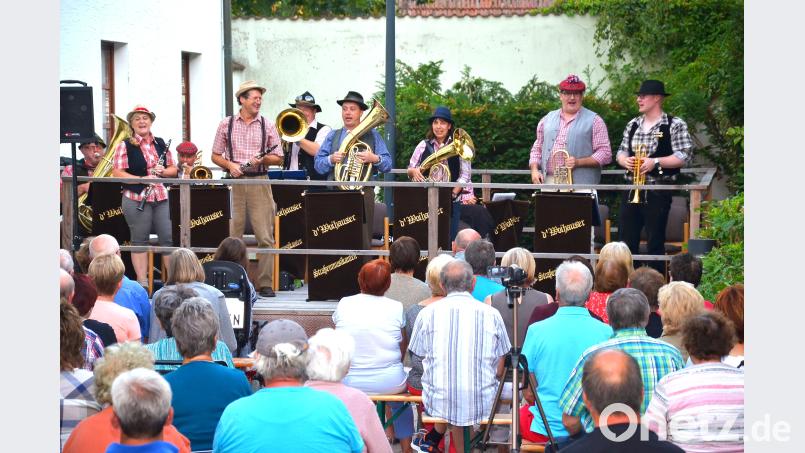 Gesungene Lieder zählen zum Markenzeichen der "Woihauser Straßenmusikanten" um Dieter Hanauer (Zweiter von rechts). fjo