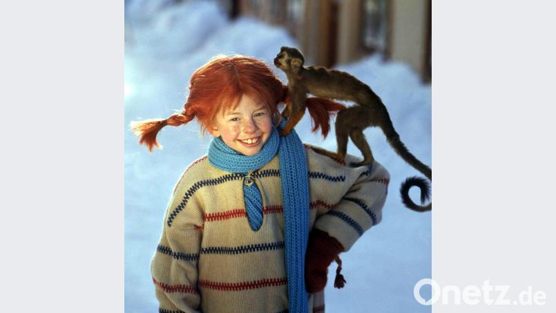 Pippi Langstrumpf und ihr Äffchen Herr Nilsson. dpa-Bildfunk
