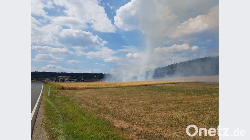 Ein Feld in Mallersricht brennt. wih