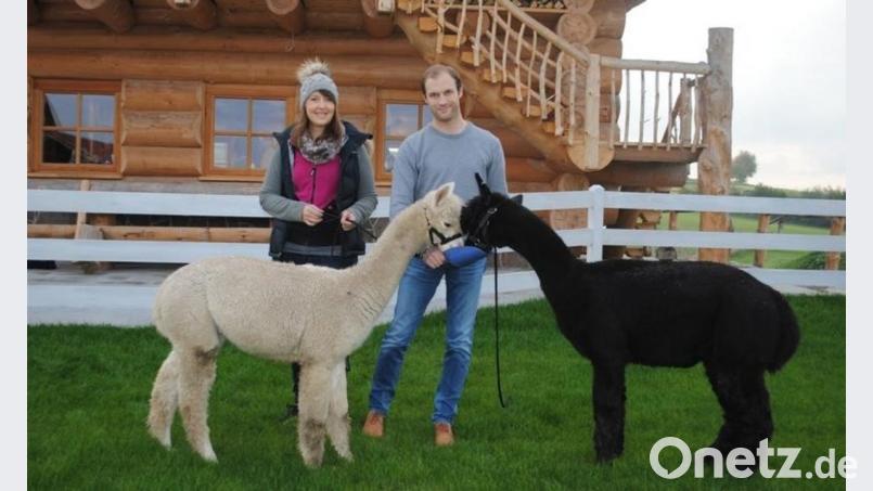 Daniel Weinfurter und Cornelia Kerscher auf ihrer Alpaka-Farm exb