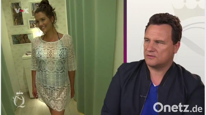 Star-Designer Guido Maria Kretschmer schaut ganz genau hin, was Paulina da präsentiert. Das drunter findet er heiß. Das drüber nicht. Sein Urteil am Ende: Hätte Paulina die Tunika weggelassen, "hätte die da abegräumt, dass die Heide gewackelt hätte". Screenshot: mte