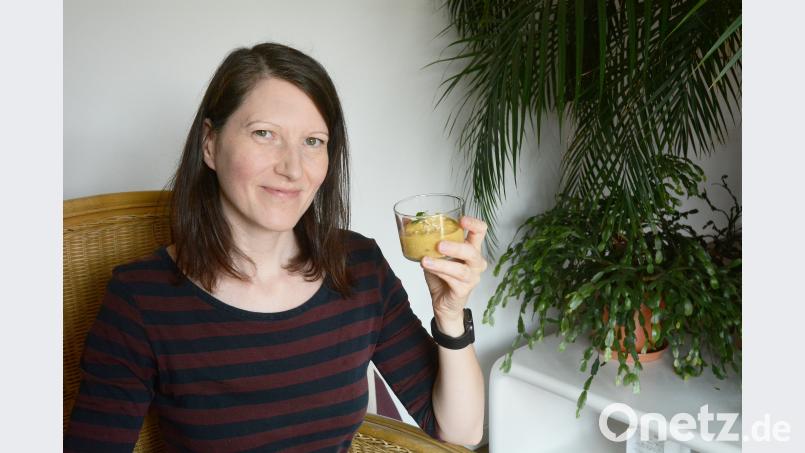 Gloria Bauer präsentiert eine vegane Eiskreme. Gabi Schönberger