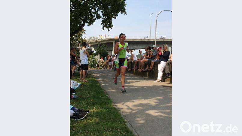 Kerstin Hagerer auf der Laufstrecke. bha