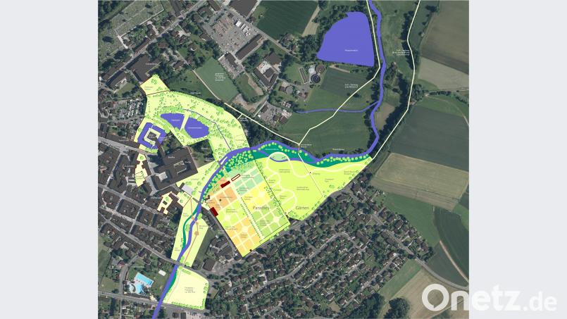 Der Masterplan für die Gartenschau-Bewerbung. In nächster Zeit dürfte sich zeigen, ob und in welchem Umfang Teile des Konzepts verwirklicht werden. Büro &quot;Ideenfinden&quot;/exb