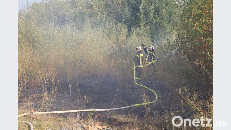 Feuerwehr Eschenbach im Einsatz in einem Industriegebiet. jma