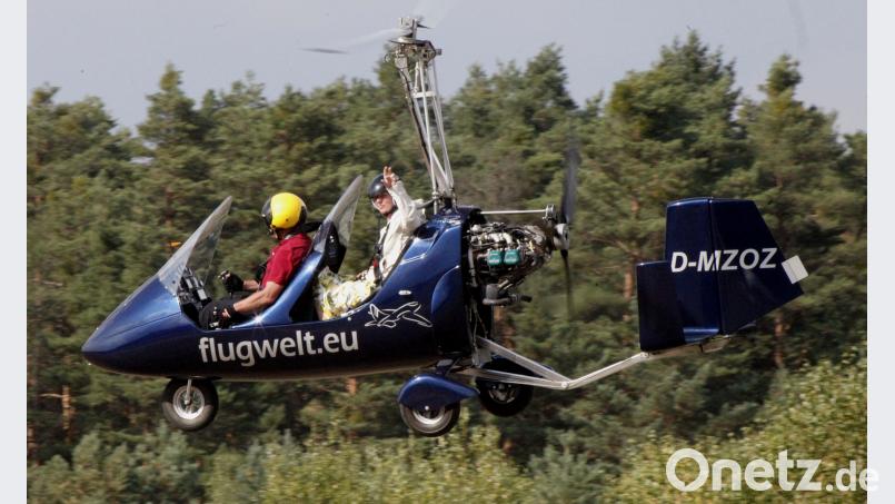 Die Gyrocopter starten und landen am laufenden Band zu Rundflügen über das Oberpfälzer Seenland. Hirsch