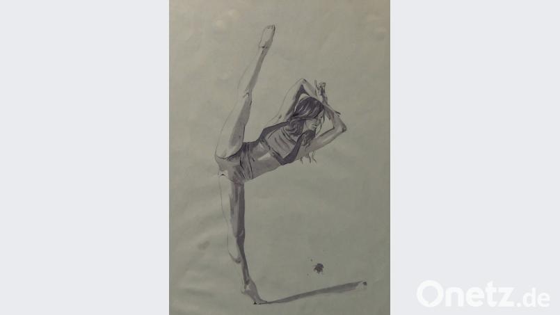 &quot;Tänzerin&quot;. Ein Aquarell von Sahra Langer. tr