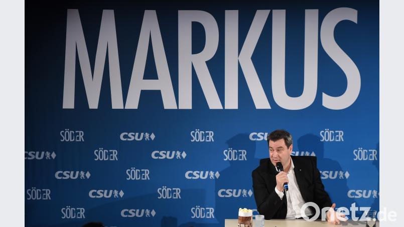 Die CSU und Markus Söder sind im Wahlkampf. Bild: Andreas Gebert/dpa