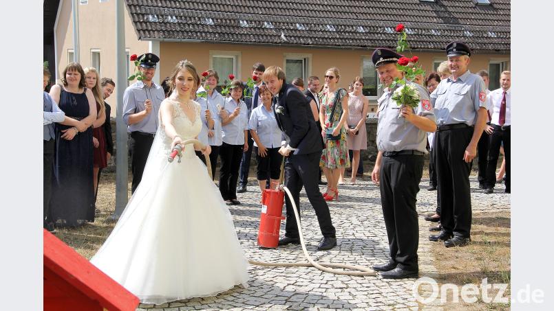 Ohne Probleme schafften es Barbara und Daniel Böhm, das von der Feuerwehr Rottendorf gesteckte Löschziel zu erreichen. Bild: boj