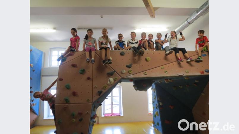 Mit großer Freude und Begeisterung war elf Konnersreuther Kinder in der Wunsiedler Vitalscheune zum Klettern. Jugendbeauftragter Wolfgang Pötzl hatte im Rahmen des Ferienprogramms dazu eingeladen. Bild: jr