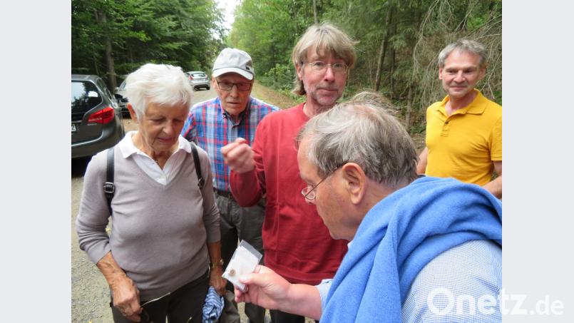 Eine kleine bunte Schichtaugenperle erregte besonders die Aufmerksamkeit der Exkursionsteilnehmer. Dr. Losert schätzte ihr Alter auf 2500 Jahre. Sie stammt aus dem Osten des Mittelmeerraums. Bild: ow