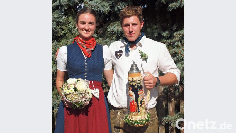 Susanne Hönig und Thomas Scharr sind das Thanheimer Oberkirwapaar 2018. Bild: sön