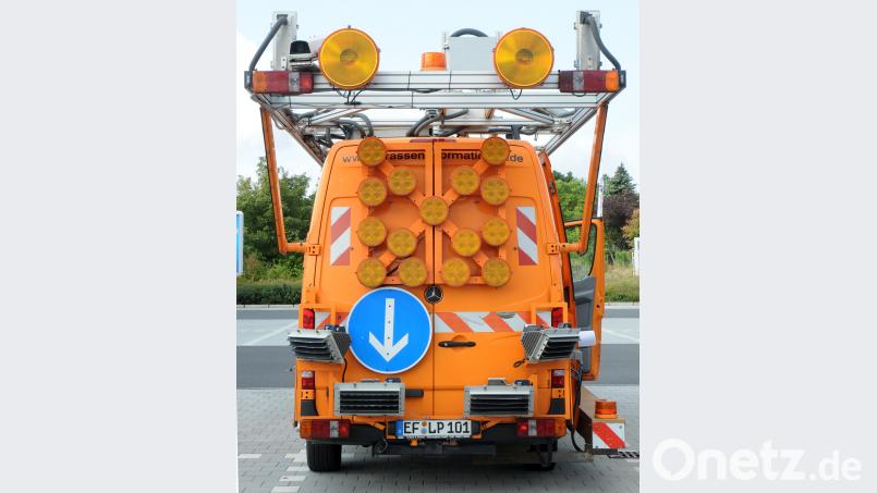 Es sieht fast aus wie ein Bauhof-Auto. Mit dem Messfahrzeug einer Erfurter Firma wird der Zustand der Landkreisstraßen erfasst. Bild: Stephan Huber