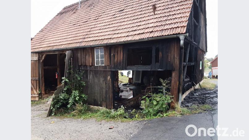 Das Innere der Scheune ist ausgebrannt. Bild: mde