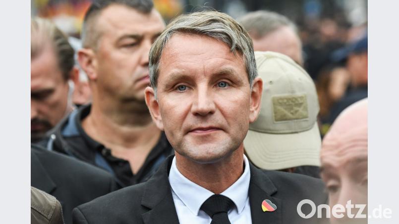 Björn Höcke, Vorsitzender der AfD-Fraktion im Thüringer Landtag, demonstriert in Chemnitz. Bild: Ralf Hirschberger
