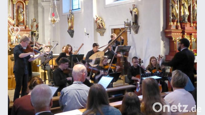 Das Kammerorchester „Plánický orchestra 415Hz“ mit dem historischen Zupfinstrument, der Theorbe. Bild: fsb